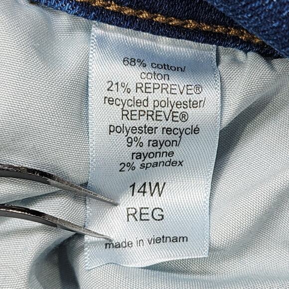 Maurices M Jeans Womens 14W Blue Mid Rise Slim Straight Ankle Original Fit - Picture 6 of 13